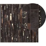 ARTVIN - Laagpolig vloerkleed - Bruin - 200 x 200 cm - Koeienhuid leer