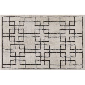 TURHAL - Laagpolig vloerkleed - Beige - 160 x 230 cm - Katoen