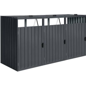 AXI Owen Containerombouw van Metaal Antraciet Kliko ombouw voor 3 containers - Max. 240 - 720L