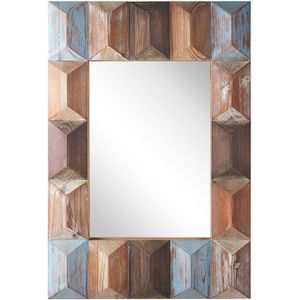 HIZOTE - Wandspiegel - Donkere houtkleur - Dennenhout