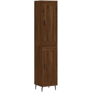 vidaXL Hoge kast 34,5x34x180 cm bewerkt hout bruin eikenkleur