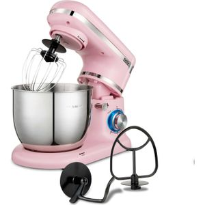 MOA Keukenmachine - Keukenrobot - Mixer met Garde, Deeghaak, Menghaak - 1000 Watt - Roze
