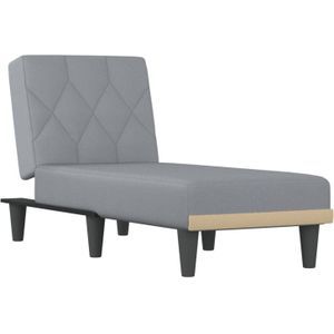 The Living Store Chaise longue - verstelbaar - lichtgrijs - 55 x 140 x 70 cm - ademende stof