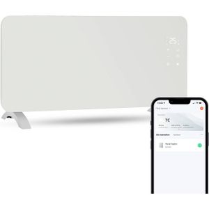 FlinQ Slimme Paneelverwarmer Wit - Elektrische Kachel - Bedienbaar via app - 2000W