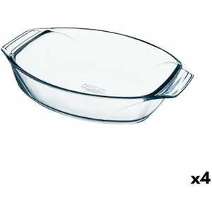 Ovenschaal Pyrex Irresistible Ovaalvormig 39,5 x 27,5 x 7 cm Transparant Glas (4 Stuks)