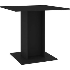 The Living Store Eetkamertafel - zwart - spaanplaat - 80 x 80 x 75 cm - stabiel en duurzaam
