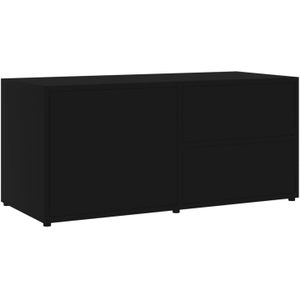 The Living Store Tv-meubel - klassieke stijl - spaanplaat - 80 x 34 x 36 cm - zwart