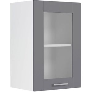 Colura keuken bovenkastje 40 cm 1 glazen deur antracietgrijs, wit.