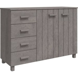 The Living Store HAMAR Houten Dressoir - 113 x 40 x 80 cm - Lichtgrijs