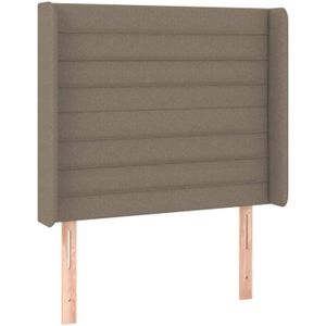 vidaXL Hoofdbord met randen 103x16x118/128 cm stof taupe