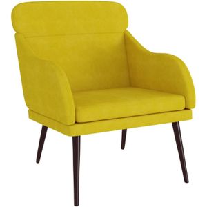 vidaXL Fauteuil 63x76x80 cm fluweel geel