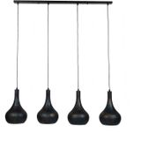 Hoyz - Hanglamp Punch Kegel - 4 Lampen - Zwart Bruin - 130x25x150