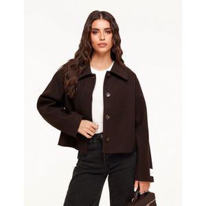 Bruine Korte Studio Coat - Jas