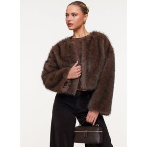Bruine Korte Fluffy - Jas