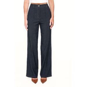 Donkerblauwe Denim Wijde - Broek