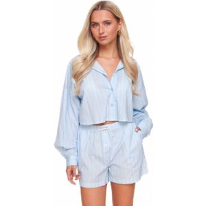 Baby Blauwe Olivia & Kate Gestreepte Cropped - Blouse