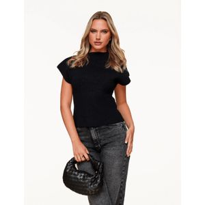 Zwarte Gebreide Stevige Spencer - Top