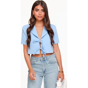 Blauwe Strikjes Cropped - Blazer