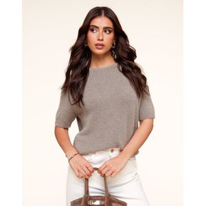 Taupe Basic Fluffy SS - Top