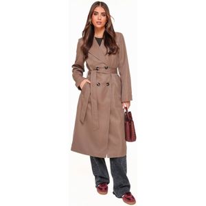 Taupe Lange Trench - Jas