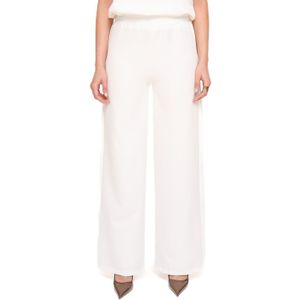 Witte Basic Wijde Elastiek Band - Pantalon