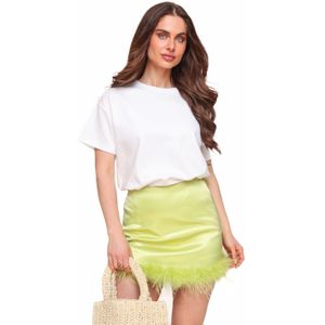 Lichtgroene Satijnen Veren - Rok