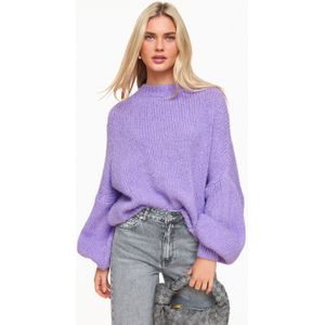 Wollen Trui - Lila - Oversized Fit - Ballon Mouwen