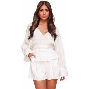 Witte Pofmouwen LS - Blouse
