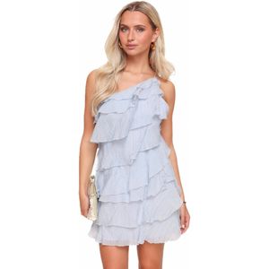 Lichtblauwe Ruffel - Jurk