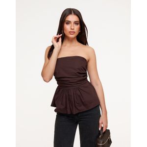 Bruine Strapless Peplum - Top