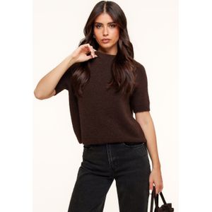 Donkerbruine Basic Fluffy SS - Top