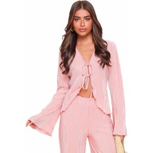 Roze Plisse Wikkel - Top