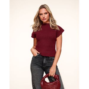 Rode Gebreide Stevige Spencer - Top