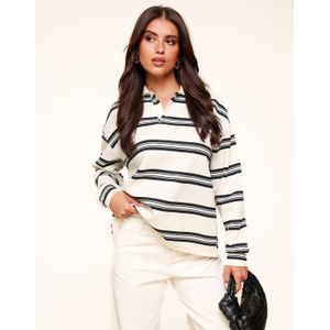 Beige Gestreepte LS - Trui