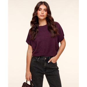 Aubergine Gebreide SS - Top