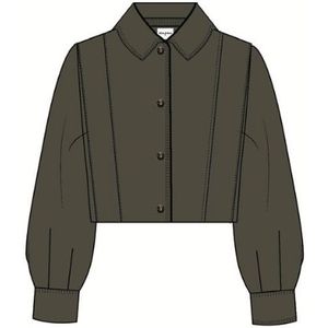 Khaki Korte Ballonmouwen Trench - Jas