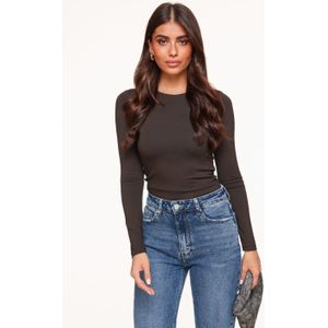 Donkerbruine Basic LS - Top