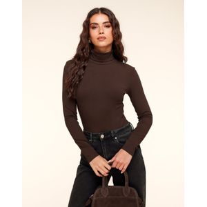 Donkerbruine Basic Hoge Col - Body