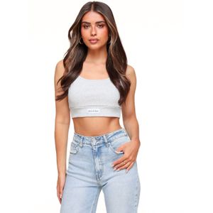 Lichtgrijze Cropped - Top