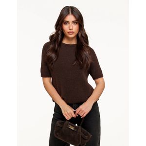 Donkerbruine Basic Fluffy SS - Top