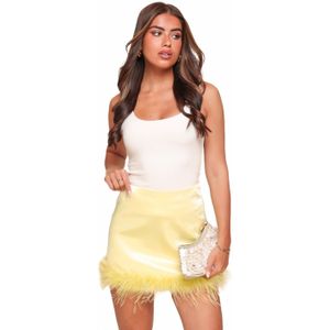 Lichtgele Satijnen Veren - Rok
