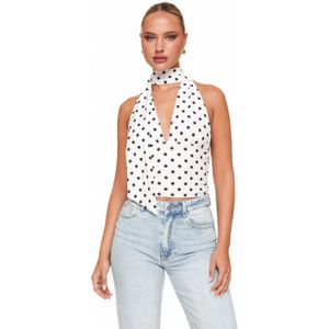 Witte Polka Dot  Halter - Top