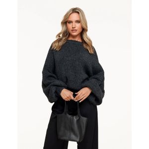 Antraciet Wollen Gebreide - Trui