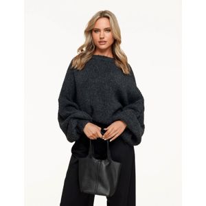 Antraciet Wollen Gebreide - Trui