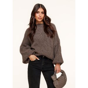 Donker Taupe Wollen Gebreide - Trui