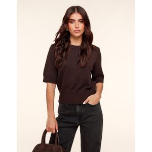 Donkerbruine Losse SS - Trui
