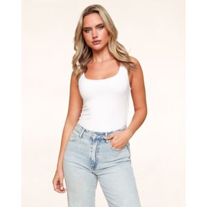 Witte Omkeerbare Mouwloze Basic - Top