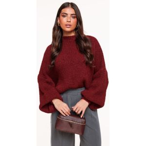 Bordeaux Wollen Gebreide - Trui