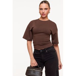 Donkerbruine Getailleerde - T-shirt