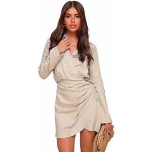 Beige Linnen LS - Jurk
